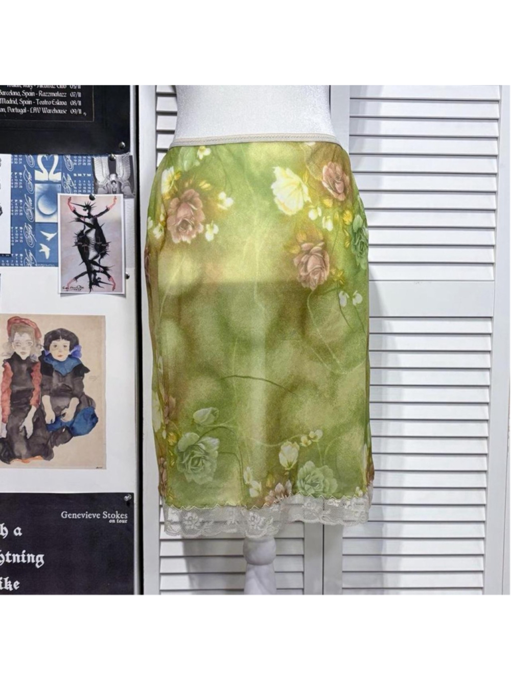 Sheer floral skirt